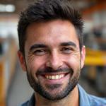 Retrato de un hombre amable, especialista en logística