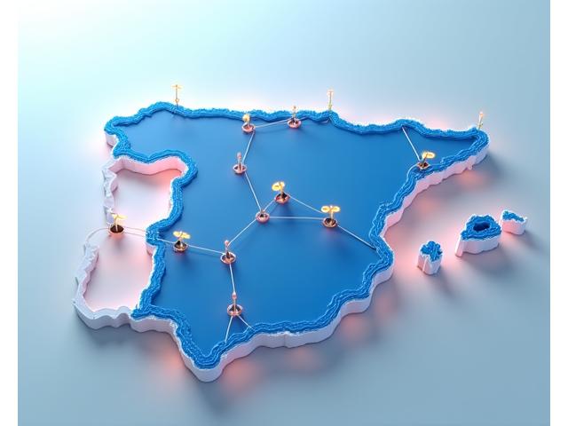 Mapa de España con puntos de expansión de SoundRent Pro
