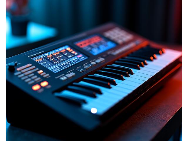 Teclado de sintetizador digital con pantalla LED