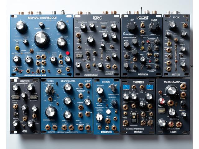 Módulos individuales Eurorack apilados