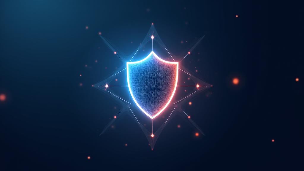Ilustración de un escudo digital o firewall, representando la protección y la limitación de responsabilidad online.