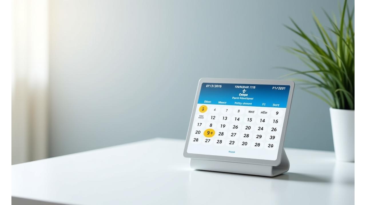 Calendario con nuestros horarios de atención y disponibilidad