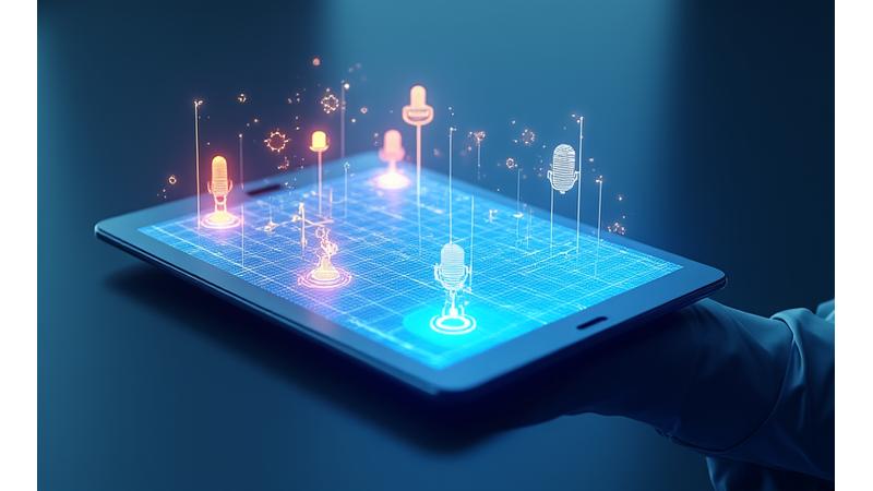 Representación 3D de un estudio de streaming con opciones de equipo y disposición seleccionables.