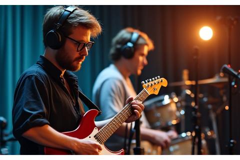Estudio de grabación con banda indie
