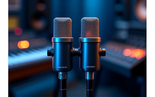 Micrófono Neumann M149 y AKG C12 VR en un estudio de grabación profesional